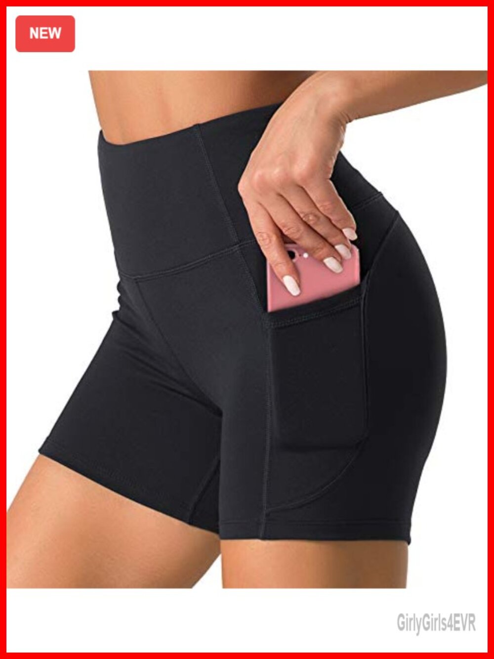 High Waisted Biker Shorts with Pockets Compression Running Yoga